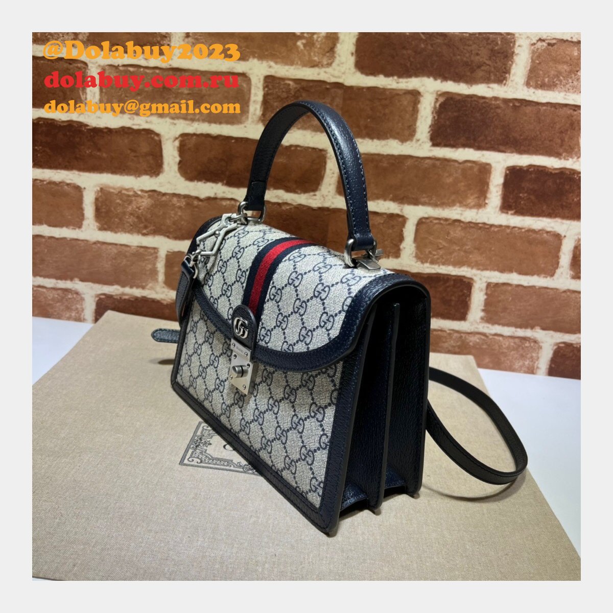 aaa+ G*u*i 651055 ophidia small top handle fake bag with web