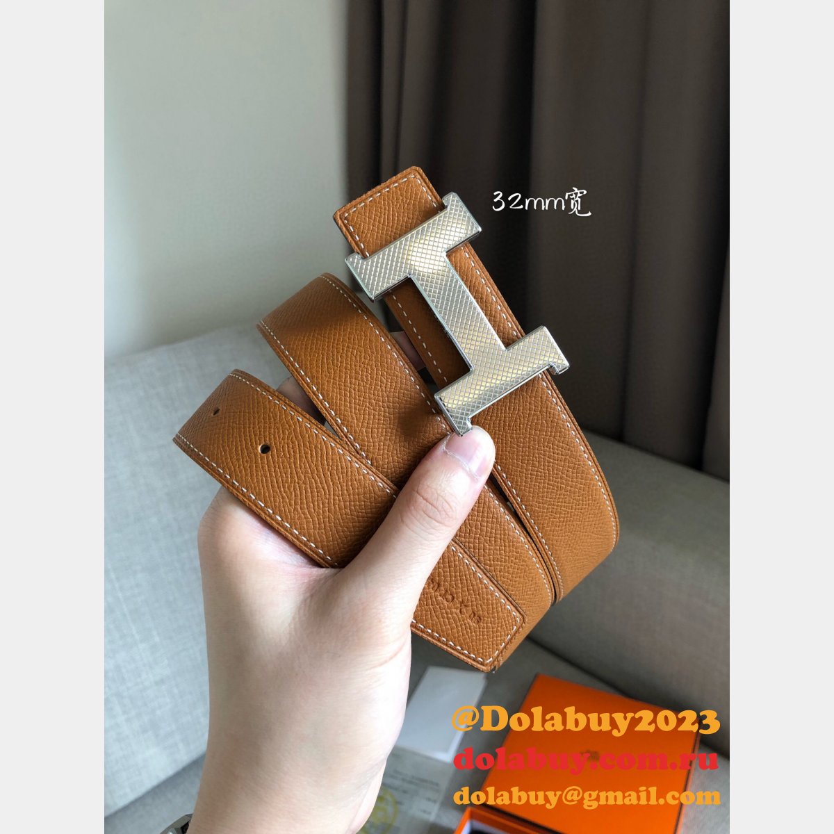 Replica Hermes Belts Reversible Leather Strap 32mm Designer Fake Store