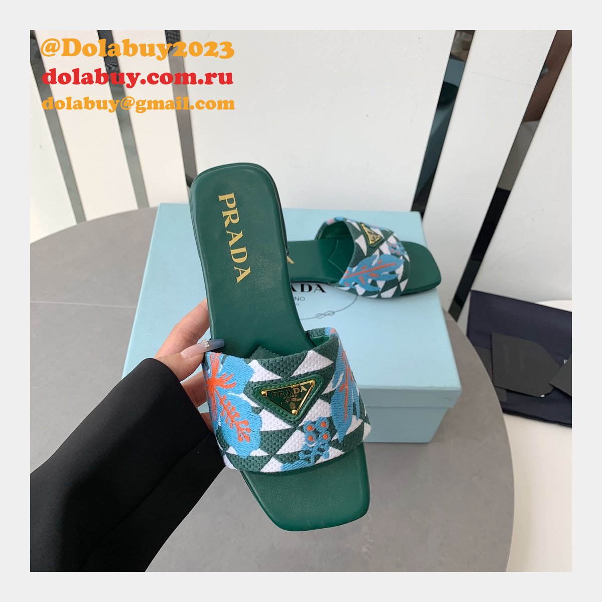 Cheap High End Fake Prada Braided Flower Embroidered Flats Shoes