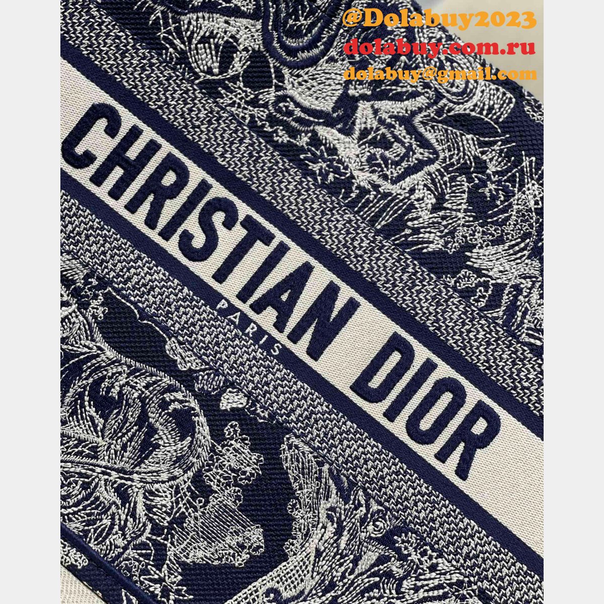 Dior High Quality Book Tote Replica Dior 41.5/36CM Oblique Embroidery