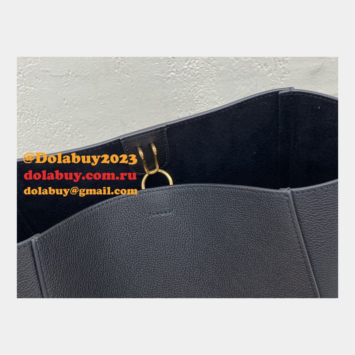 Celine Sangle Small Bucket bag black soft grained calfskin