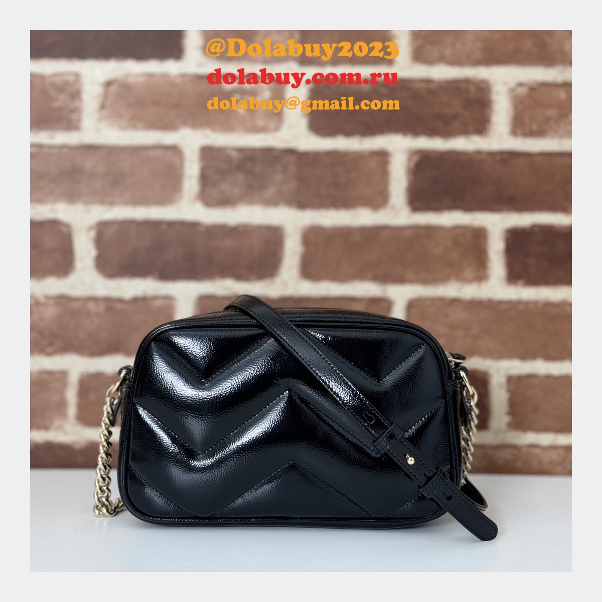 gg marmont G*u*i duplicate small shoulder 802448 black bag