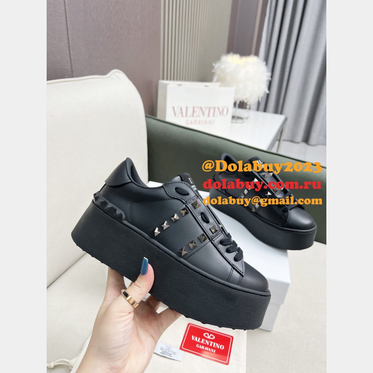 Valentino Replica Garavani Rockstud Untitled Platform Shoes