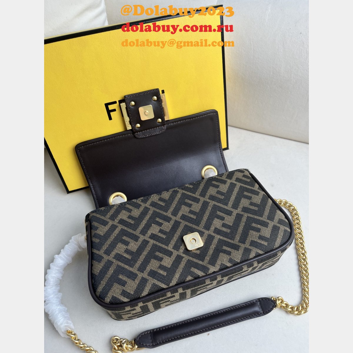 best F**di iconic baguette ff logo luxury handbag