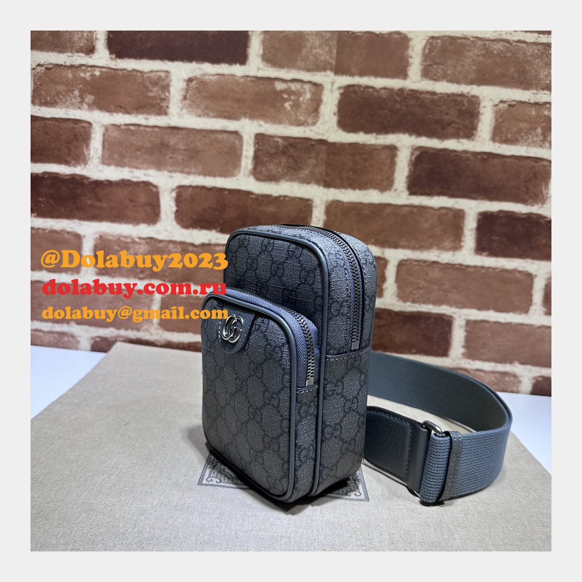 ophidia gg 752565 grey and black supreme fake G*u*i bag