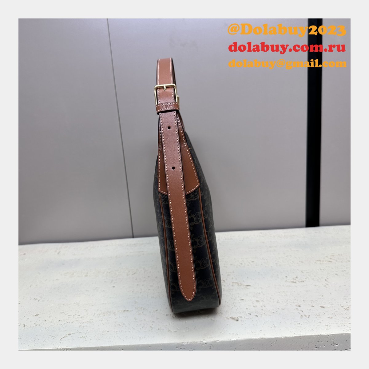 1:1 Mirror Heloise Cuir Triomphe 114712 Tan Knockoff Celine Bag