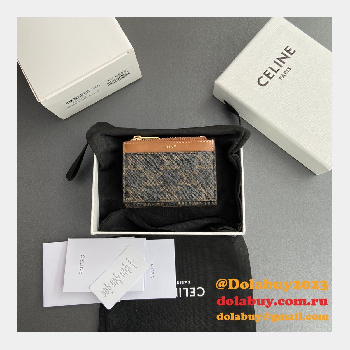 High Quality Fashion CELINE TRIOMPHE short wallet