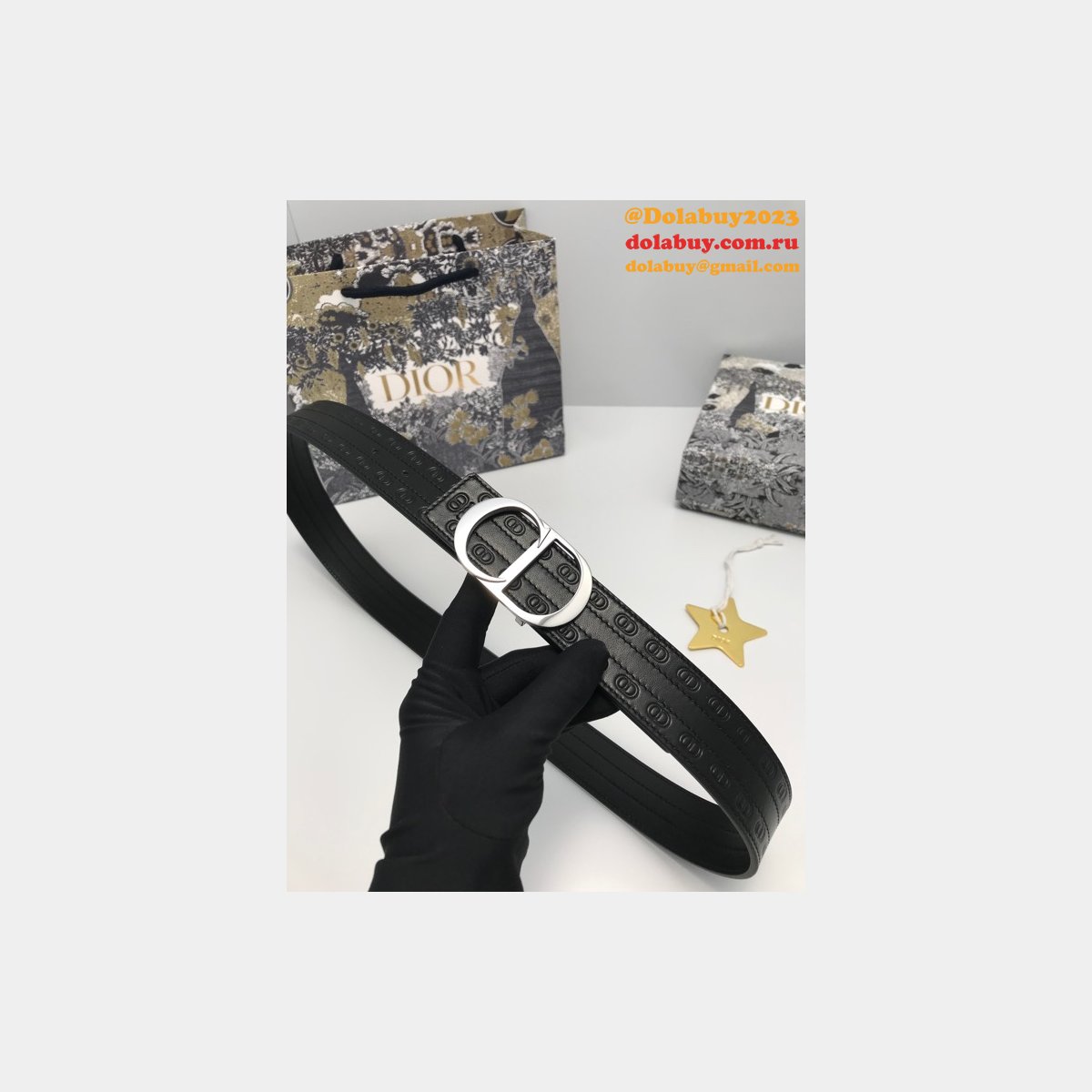 Top Quality CHRISTIAN DIOR 35MM 7 Star BELT