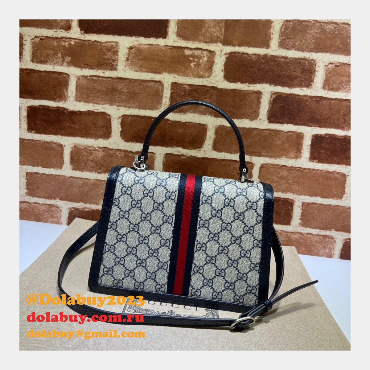 aaa+ G*u*i 651055 ophidia small top handle fake bag with web