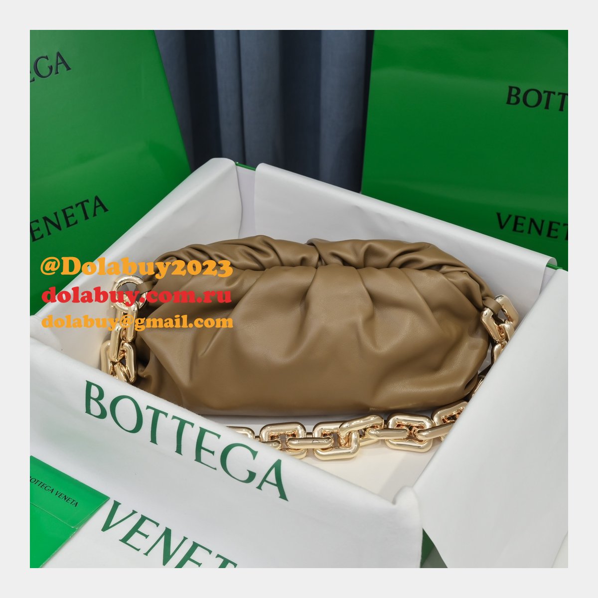 top best quality b0tte*a Ven*ta replica 30cm chain pouch bag
