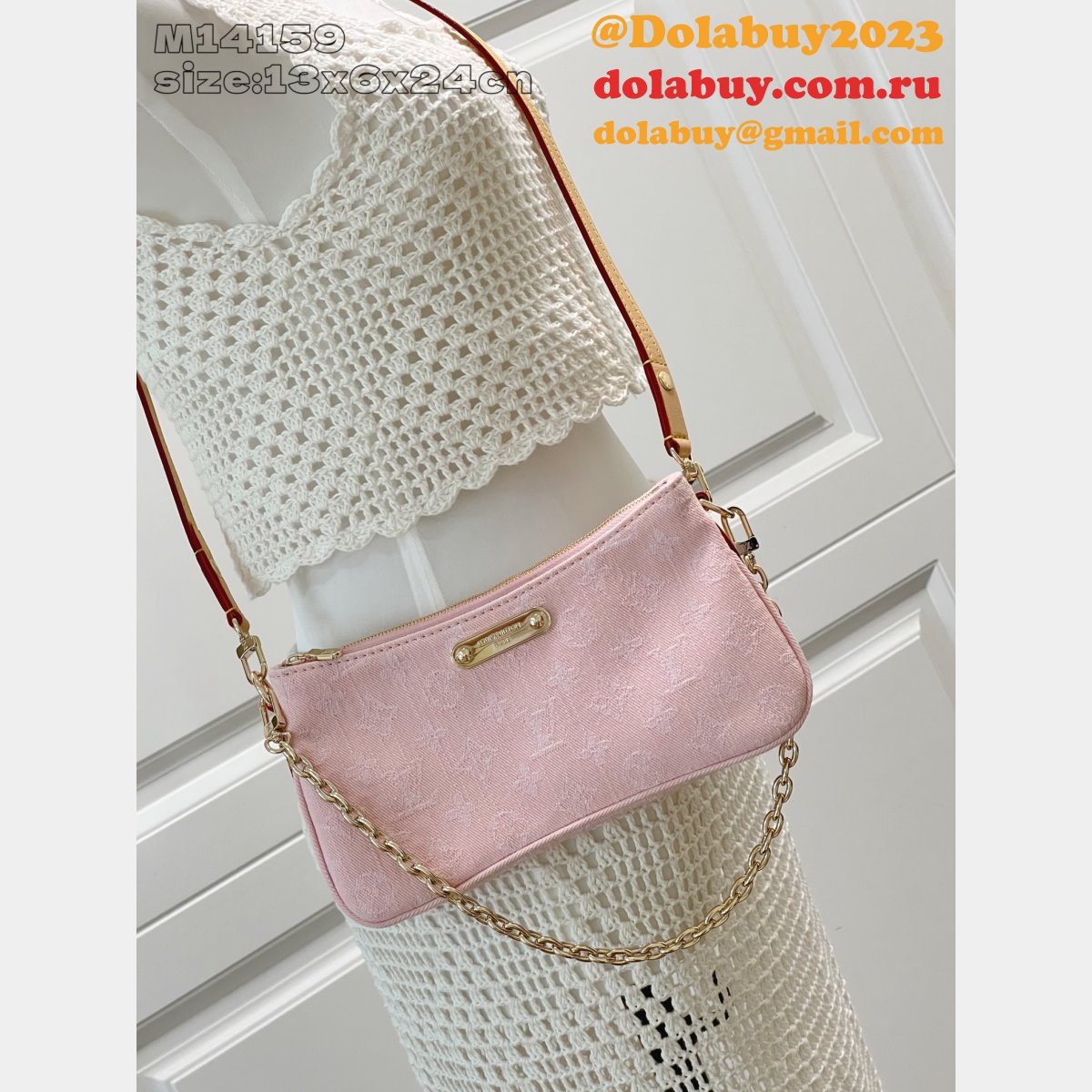 Pink New Liv Pochette Bag M14159 Fake Louis Vuitton AAA+