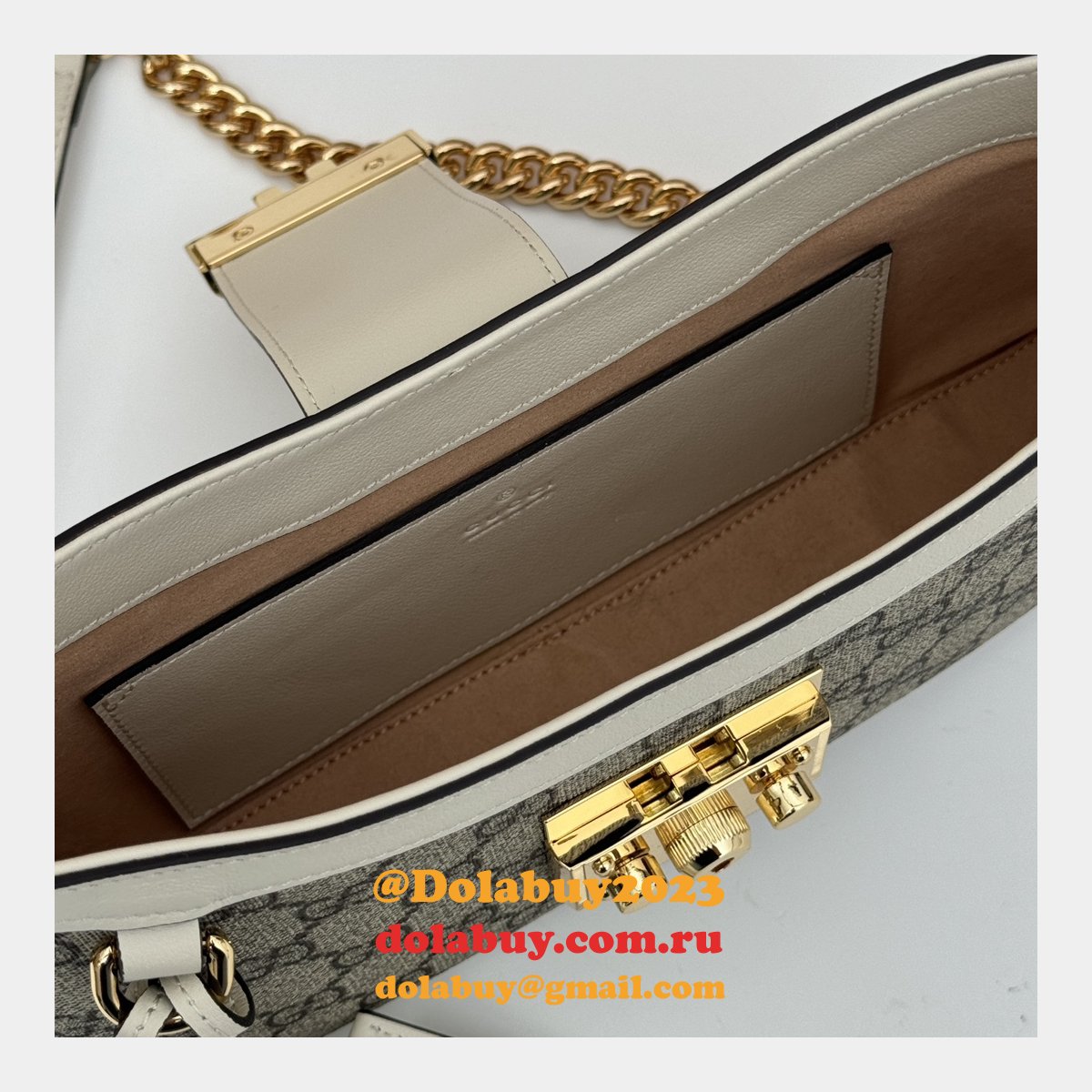 G*u*i best quality replicas 811705 padlock shoulder bag