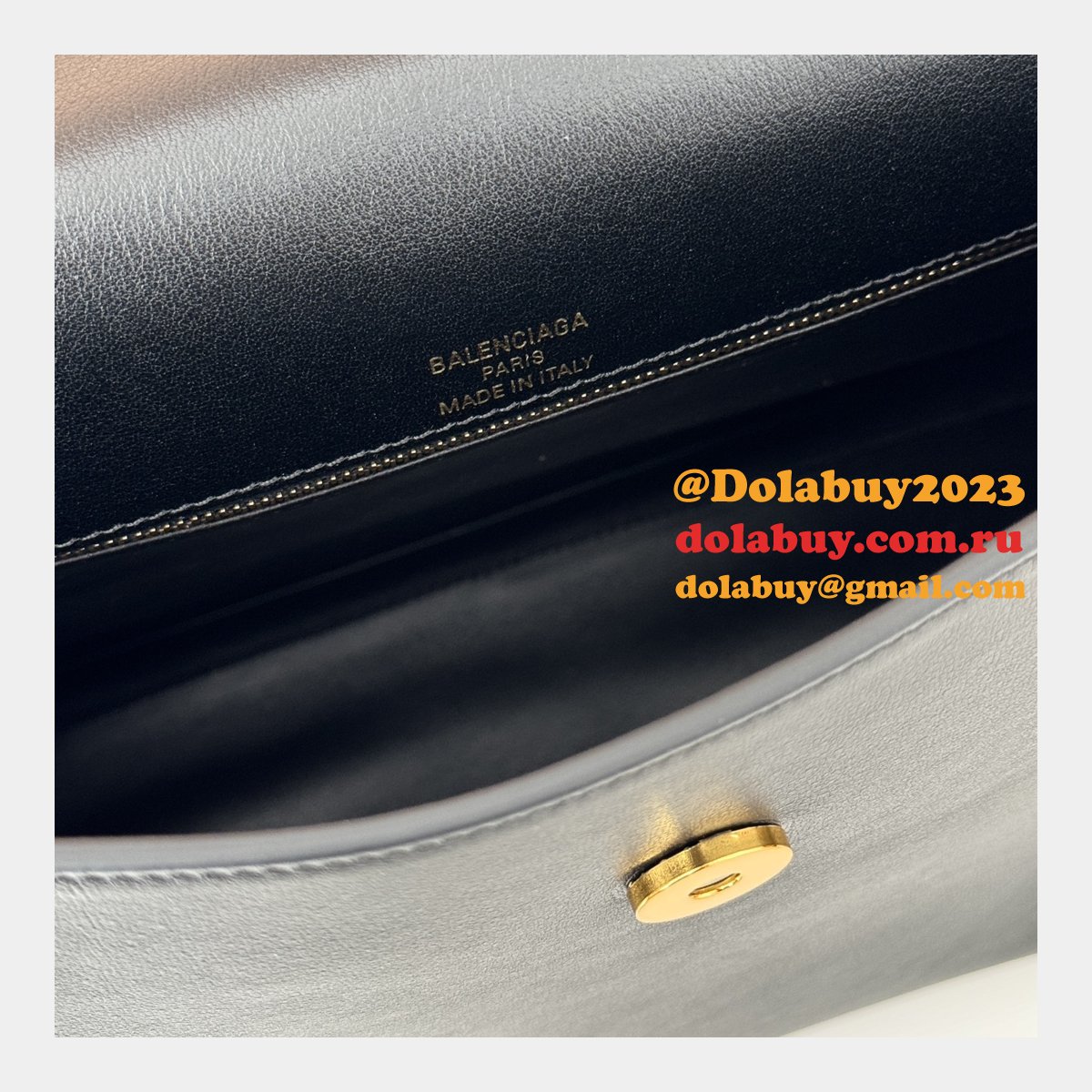 Balenciaga Replica Box In Black 812214 Hourglass Handbag