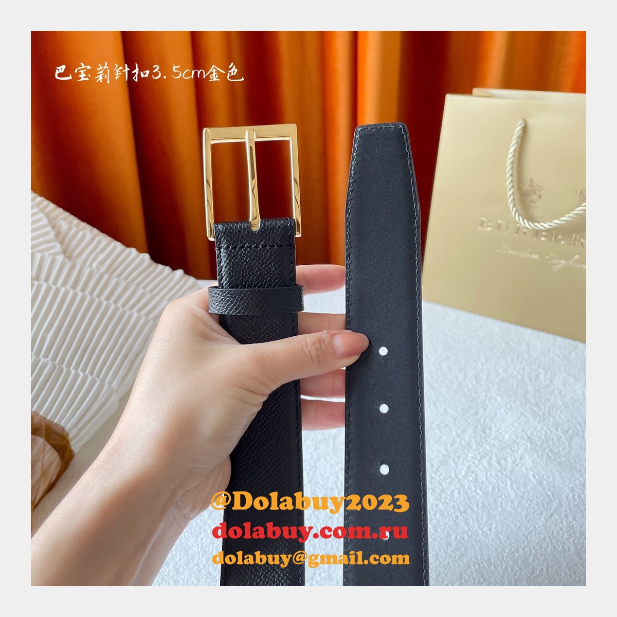 Cheap BURBERRY BELT 1:1 Mirror UK 35MM