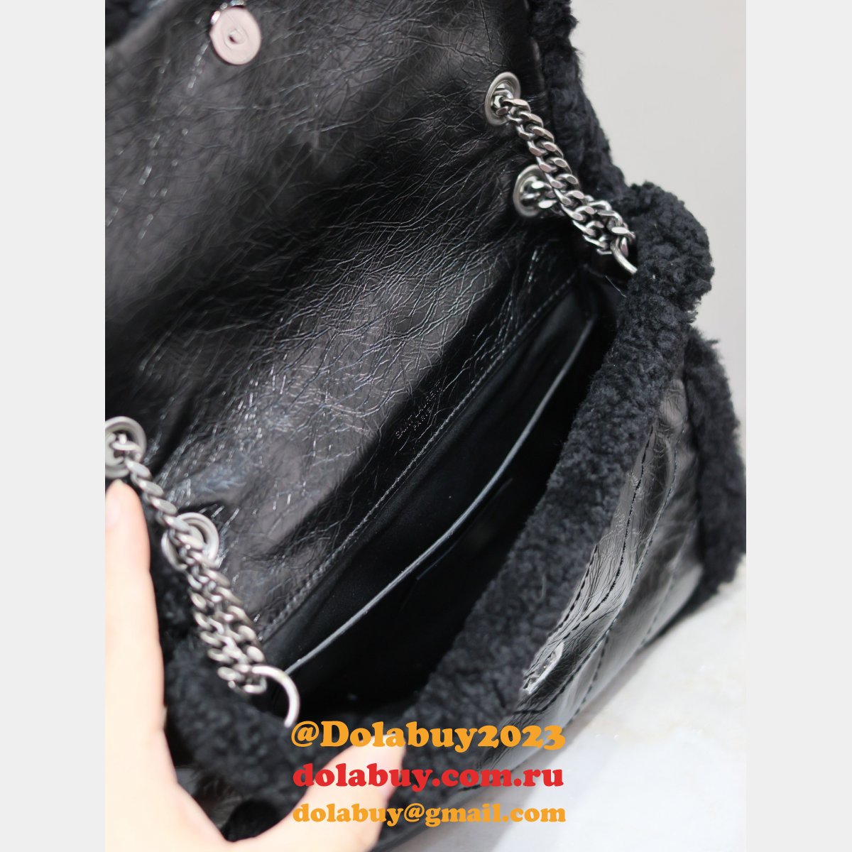 TOP YSL SAINT LAURENT NIKI oil-waxed HANDBAG