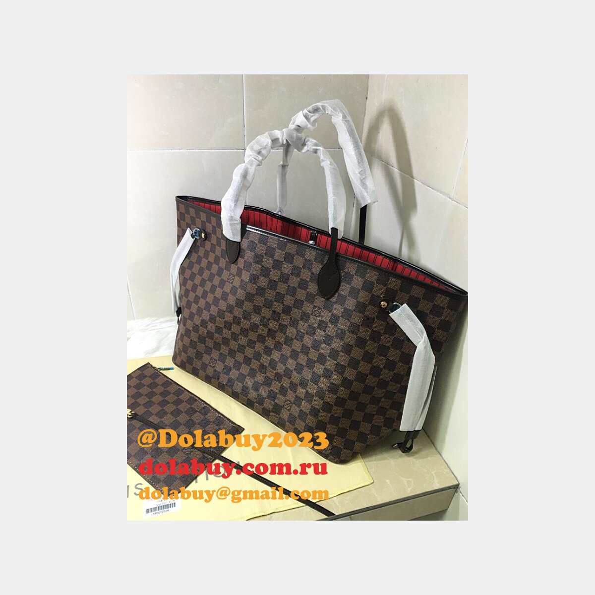 AAA+ Louis Vuitton Wholesale Neverfull GM Damier Ebene N41357 Brown