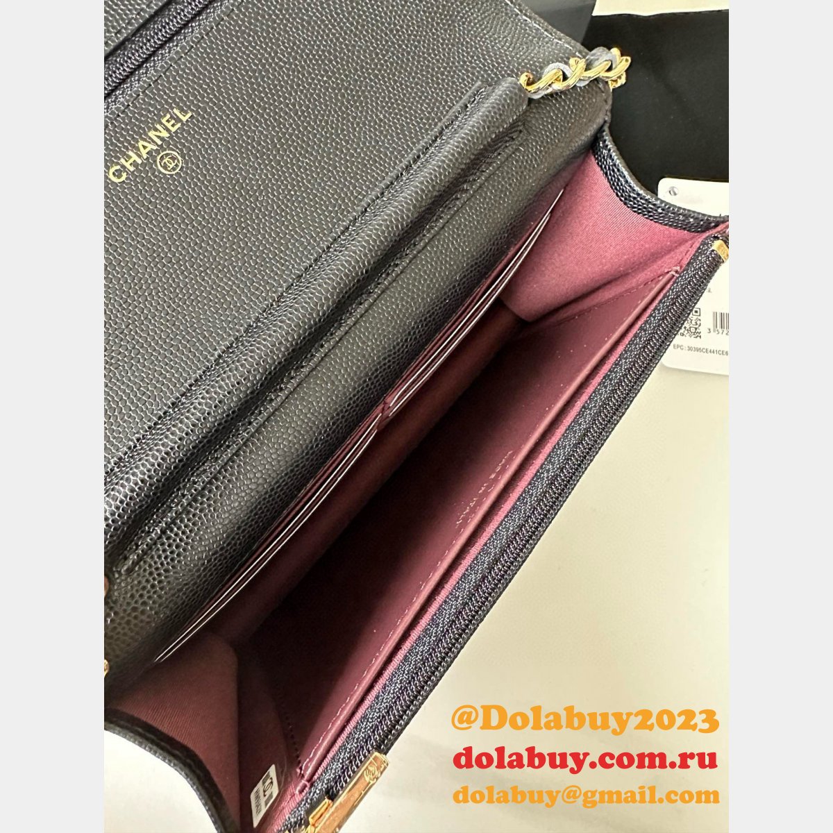 New CC WOC SMALL CAVIAR LEATHER CHAIN BAG Magnetic buckle