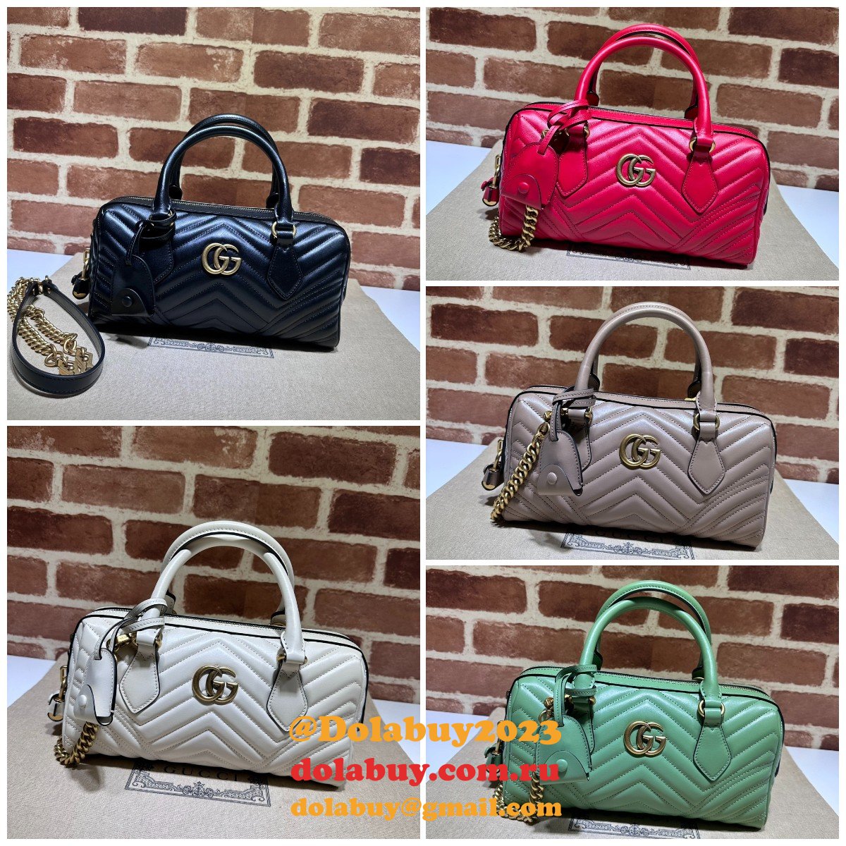 G*u*i top quality gg marmont top handles replica 746319 bag