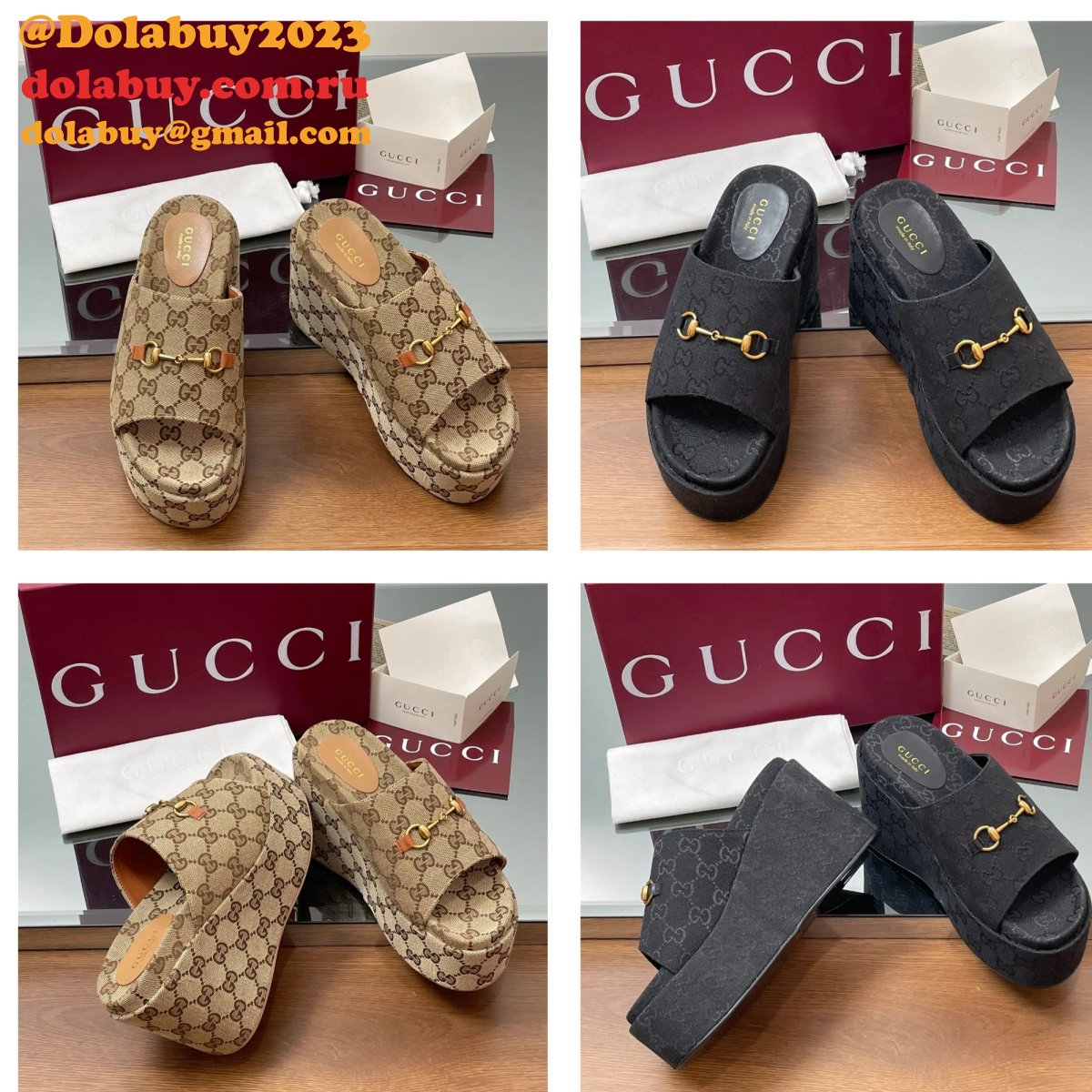 Designer Women''s Wedge Sandal With Horsebit