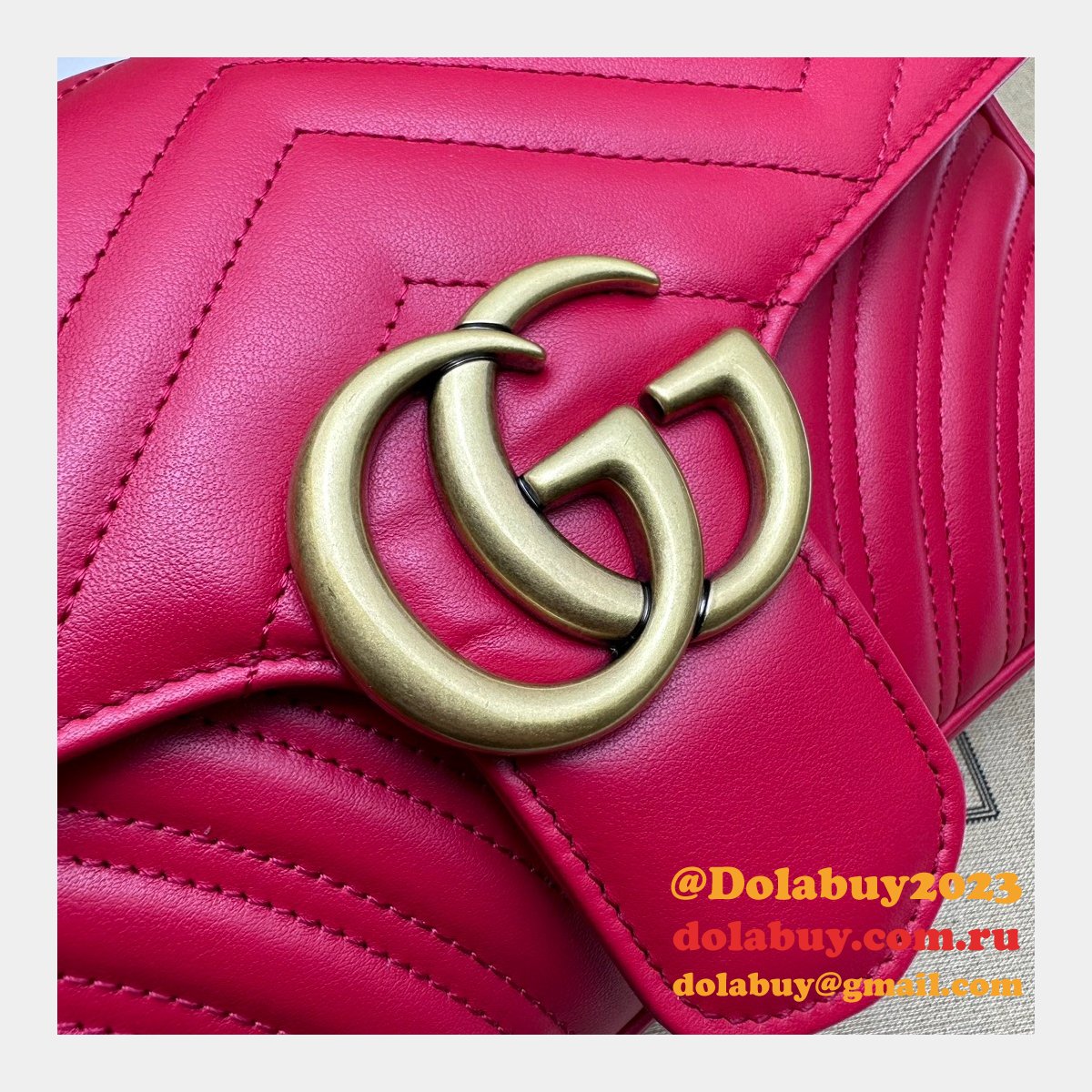 G*u*i gg marmont 1:1 mirror shoulder 443497 high quality bag