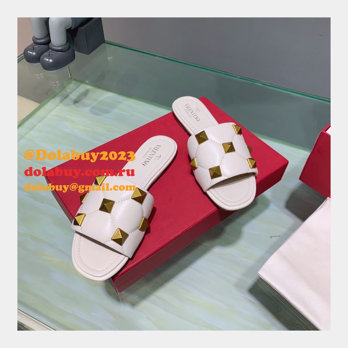 Top Quality Replica Factory Valentino Rivet slippers