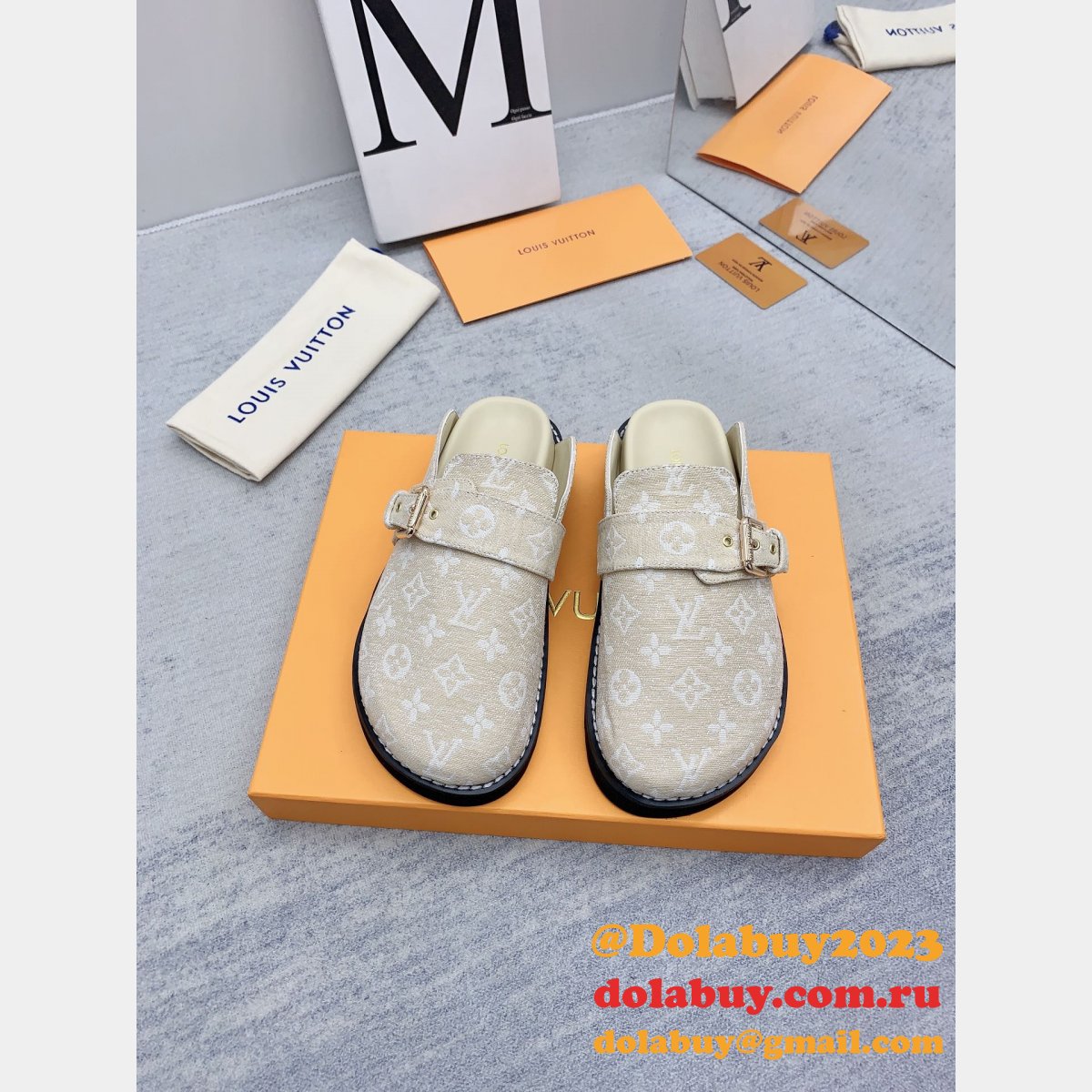 Outlet Replica Louis Vuitton Baotou Drag   men Shoes Dolabuy