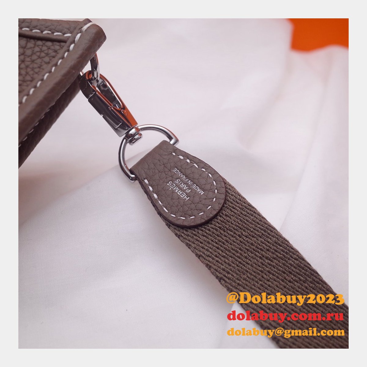 Hermes Mini Evelyne Handbags Replica Coffee