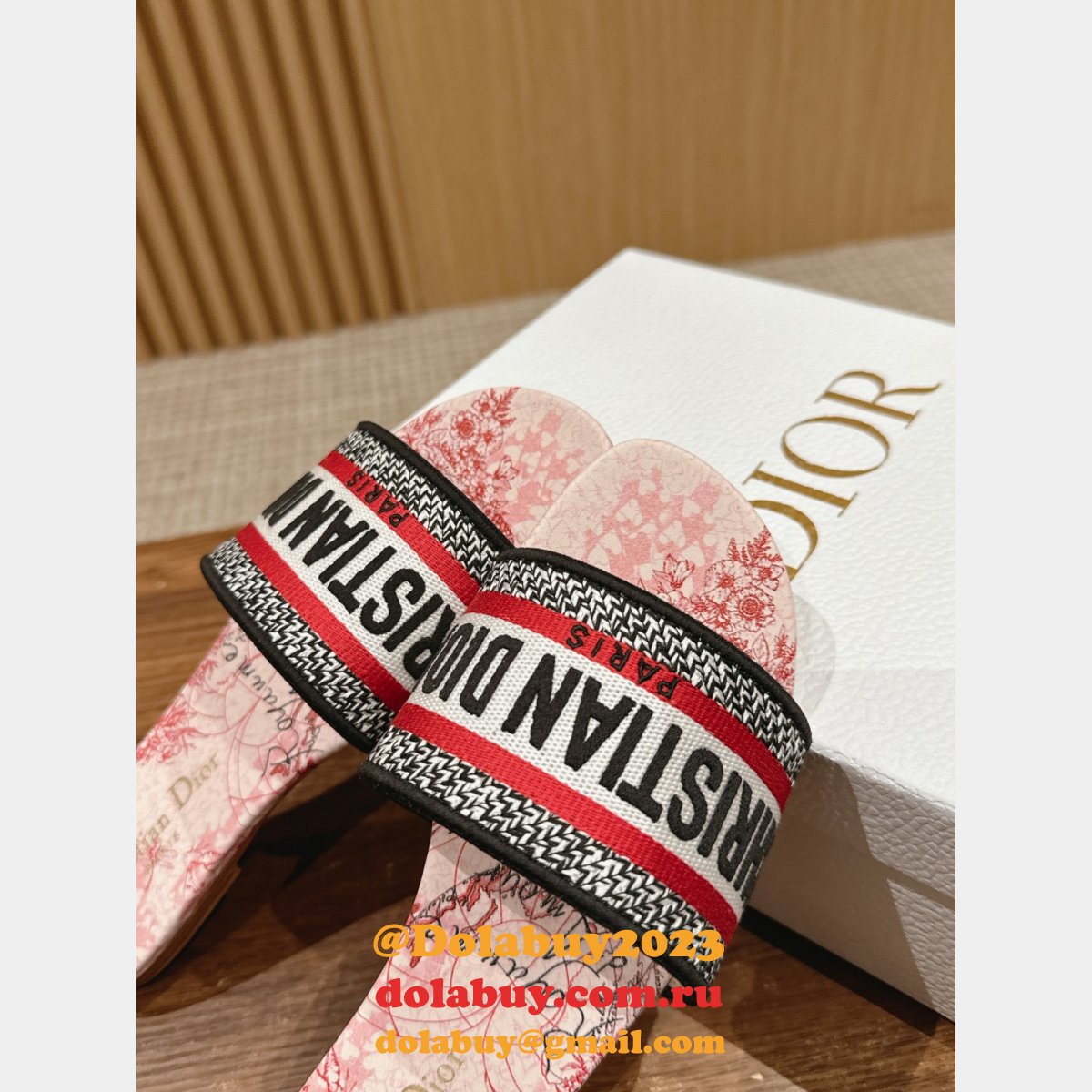 Wholesale 1:1 Mirror DIOR DWAY SLIDE Designer