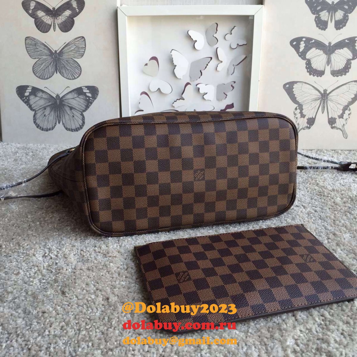Replica Louis Vuitton Wholesale Neverfull MM Damier Ebene N41358 Brown