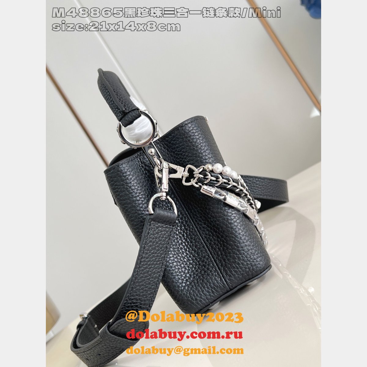 Louis Vuitton The Capucines High Quality M48865 Black Pearl Bag