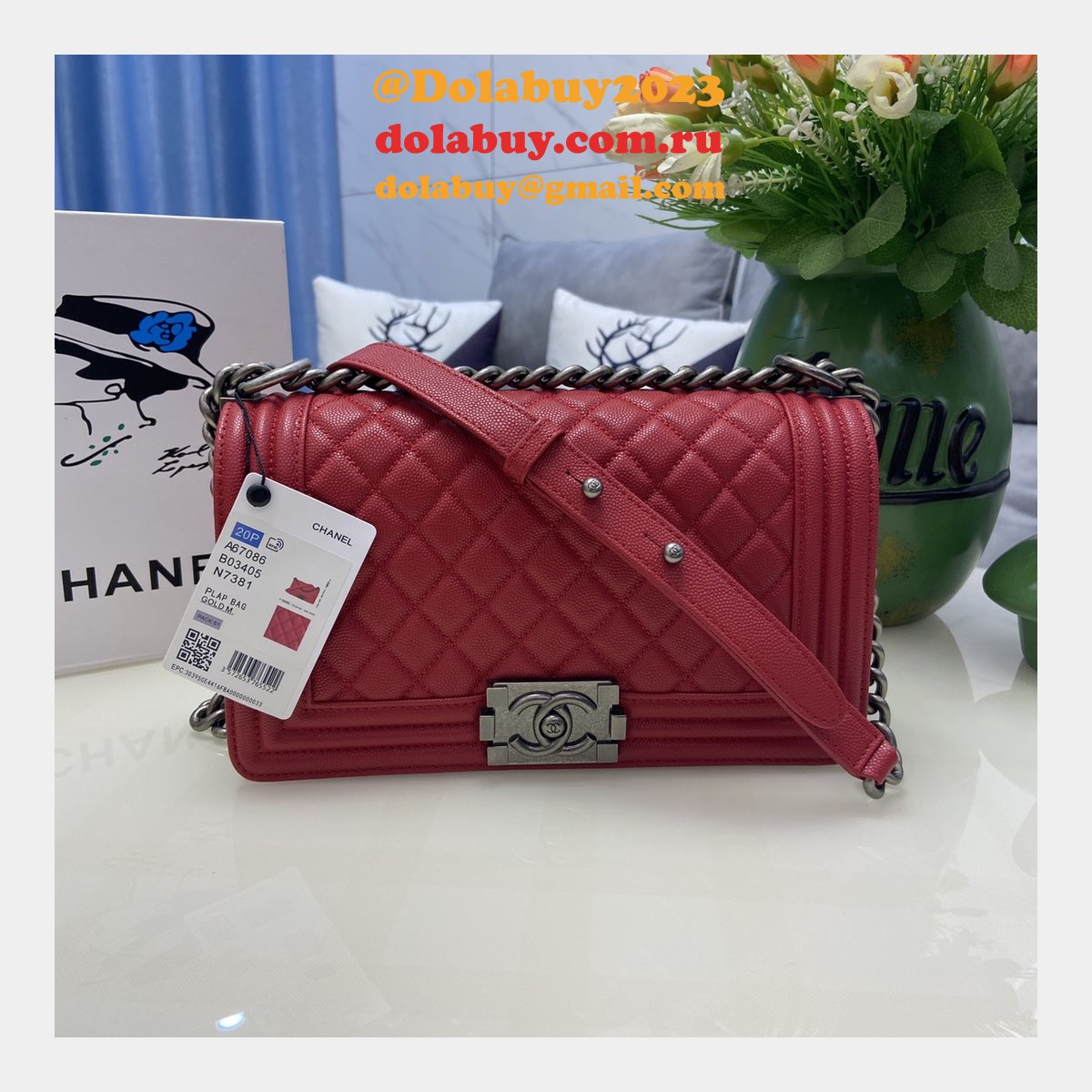 Replica CC Le Boy Flap Bag caviar leather 25CM