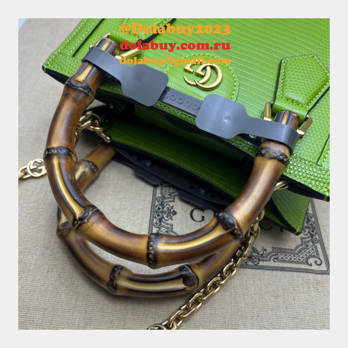 aaa quality replica G*u*i diana lizard 675800 bag