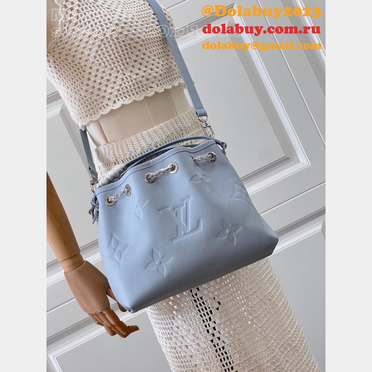 Louis Vuitton Designer Inspired M46545 Monogram Empreinte Blue Bag