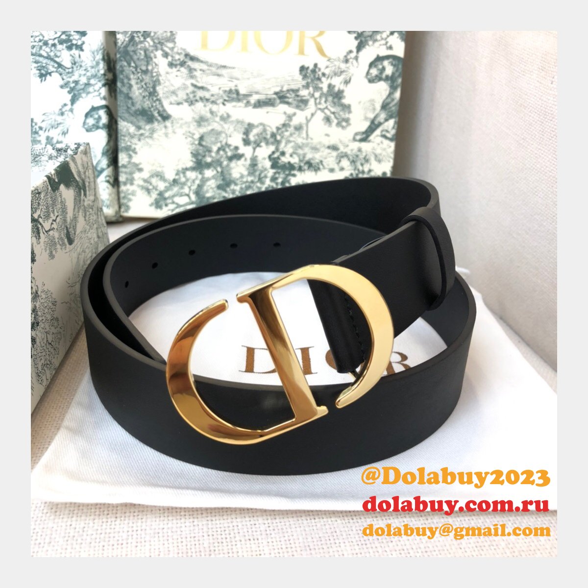 UK Top Quality Christian Dior 3.5CM Multi-color Belts