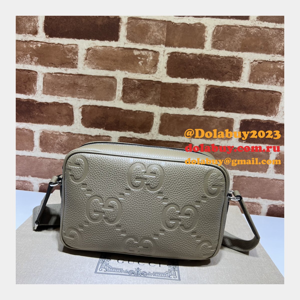 luxury jumbo gg G*u*i 766946 travel messenger replica bag