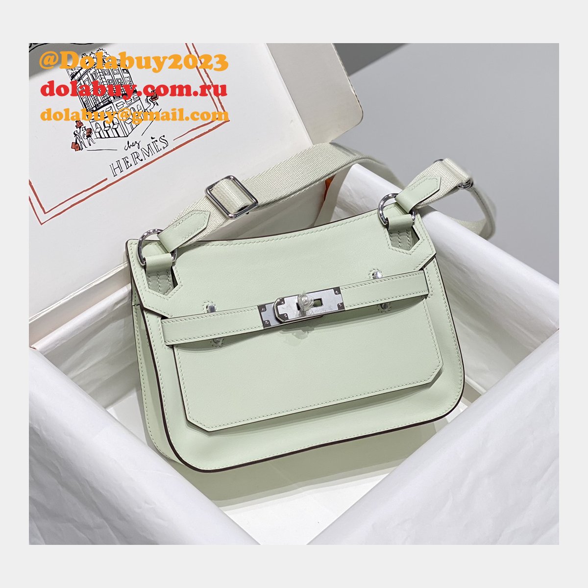 Luxury hermes jypsiere mini calf leather bag