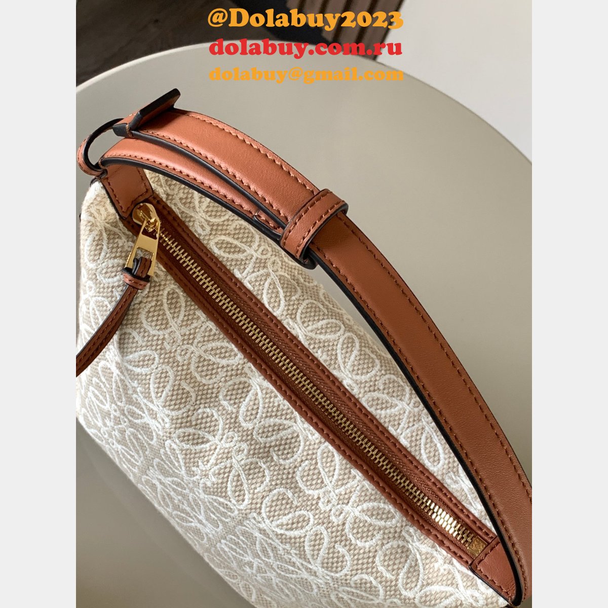 Top Quality LOEWE Cubi Anagram leather-trimmed tote 21cm/35cm
