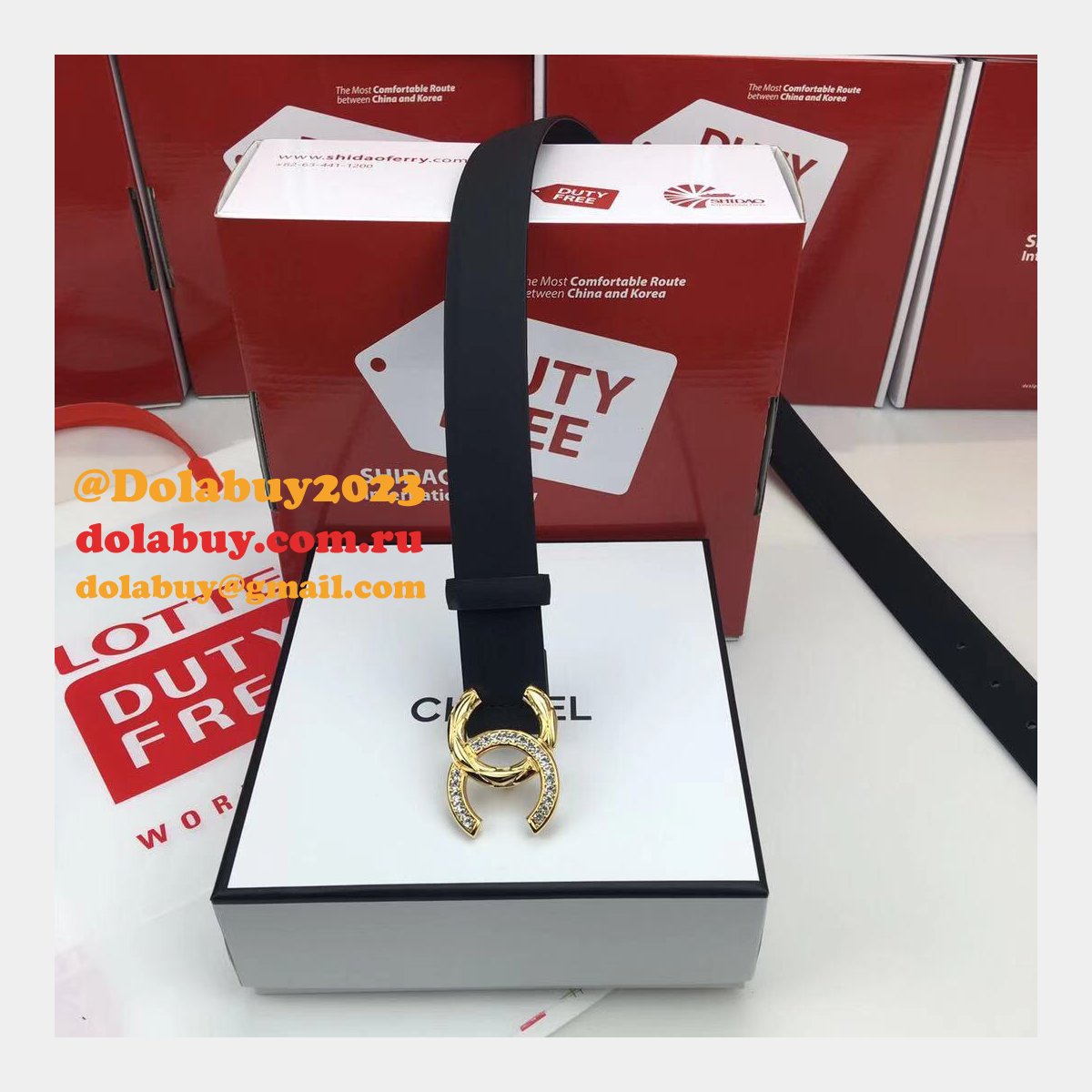 AAA+ Replica CC Leather Belt Width 3.0cm black
