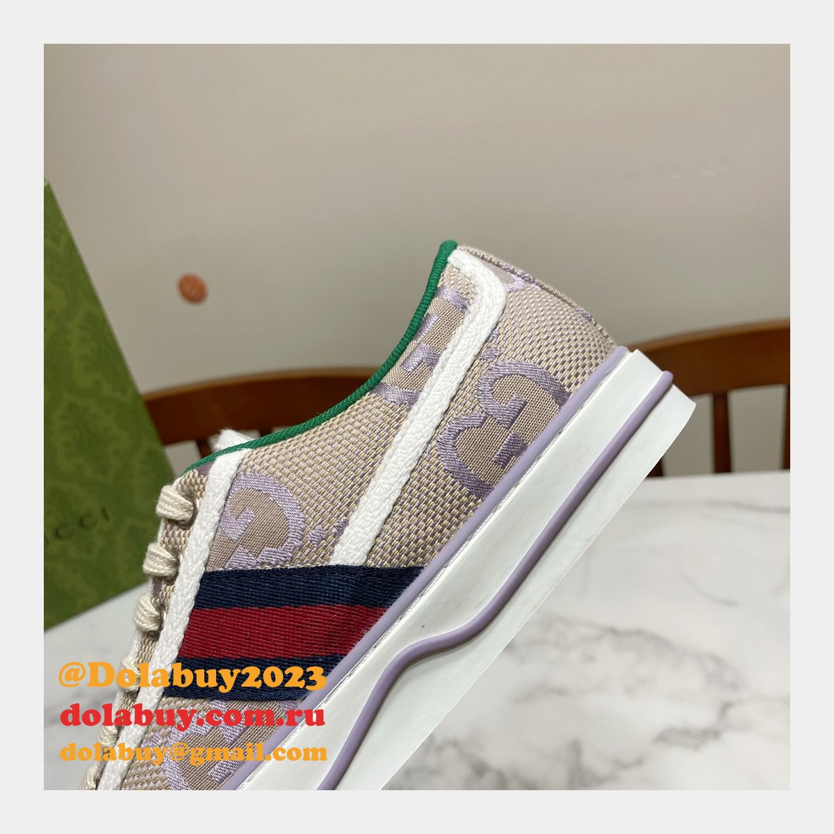 buy inspired replica G*u*i canvas designer shoes