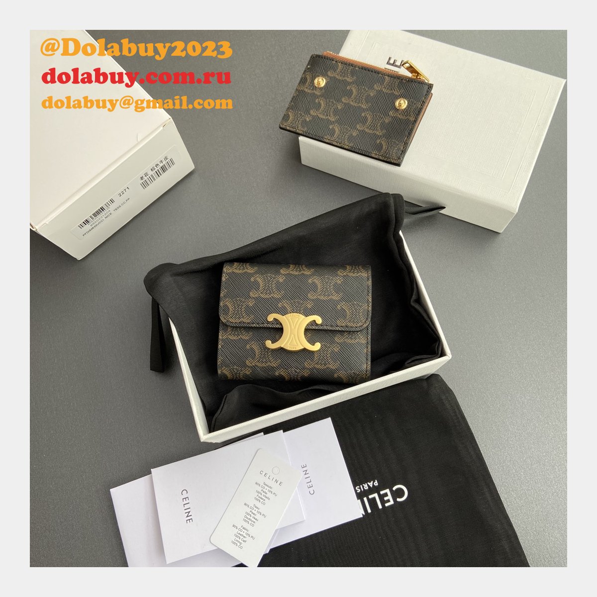 High Quality Fashion CELINE TRIOMPHE short wallet