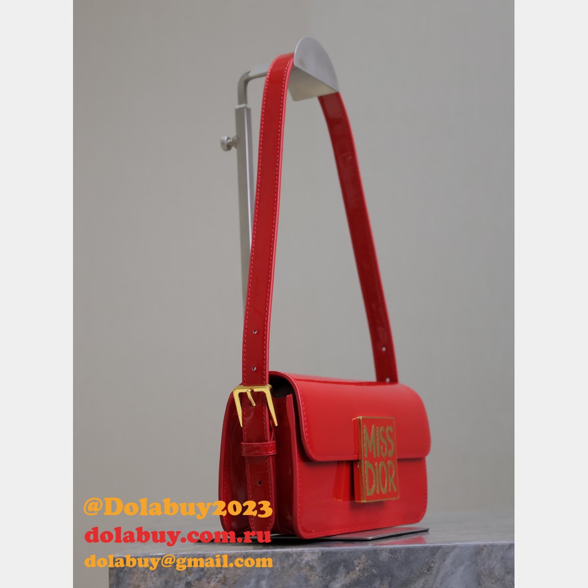 7 Star Miss Dior Graffiti patent leather shoulder bag