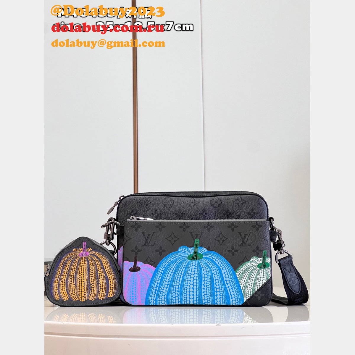 Replicas LV x YK Trio Messenger Monogram Eclipse M46435 Bag