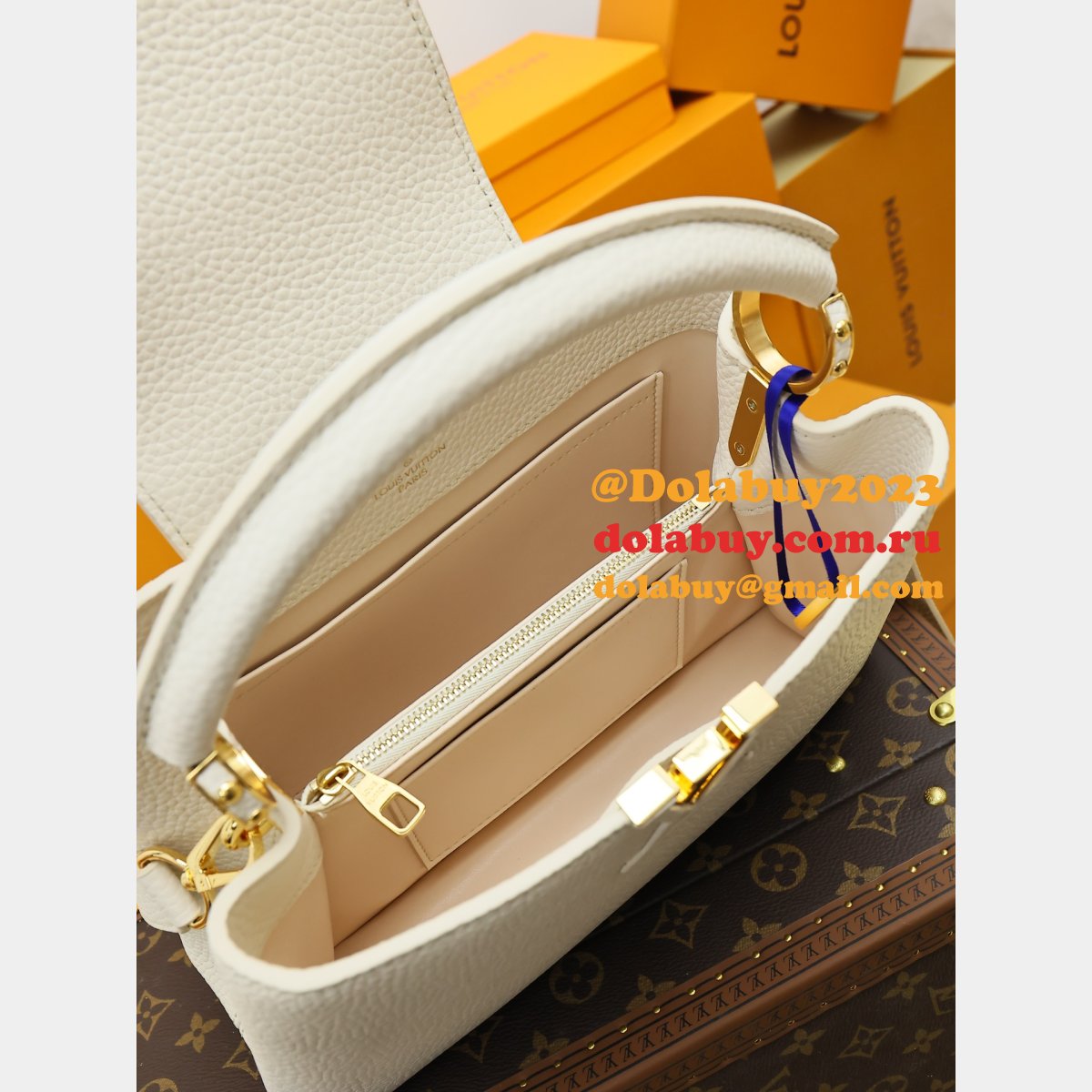 Luxury Designer Louis Vuitton Capucines BB M24728 Handbag