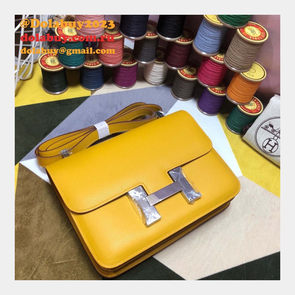 Hermes Constance Bag 23cm Epsom Leather Yellow