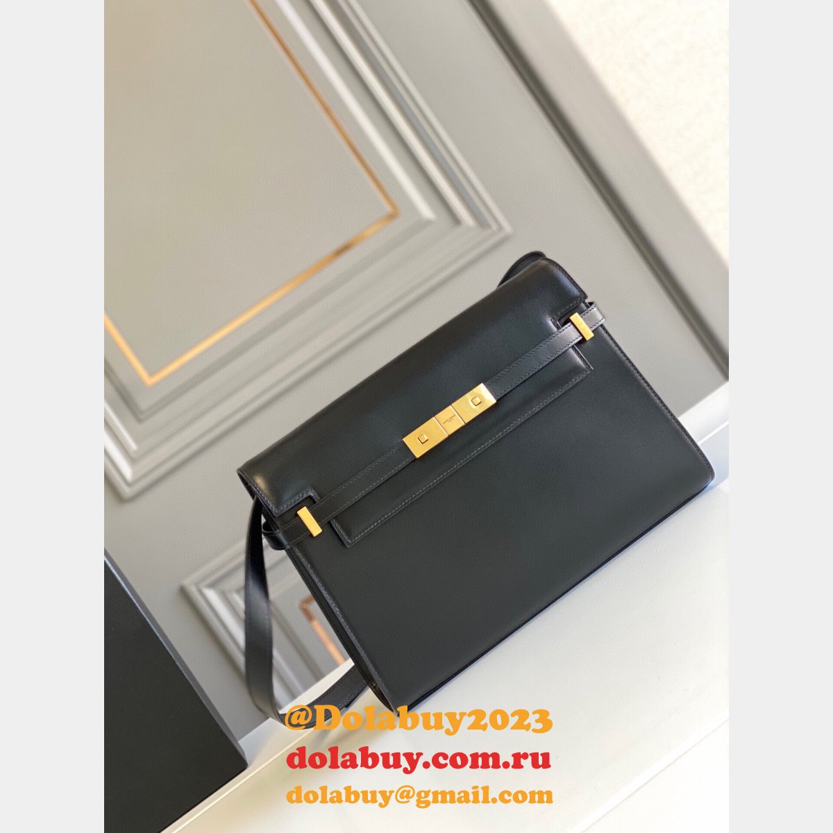 Replica YSL Saint Laurent Small Manhattan Top Handle Bag 29CM Black