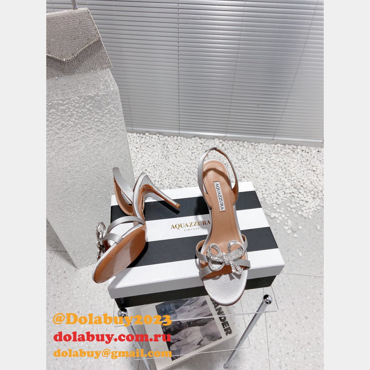 Top Aquazzura replica stores to buy 1:1 bow high heel sandals shoes