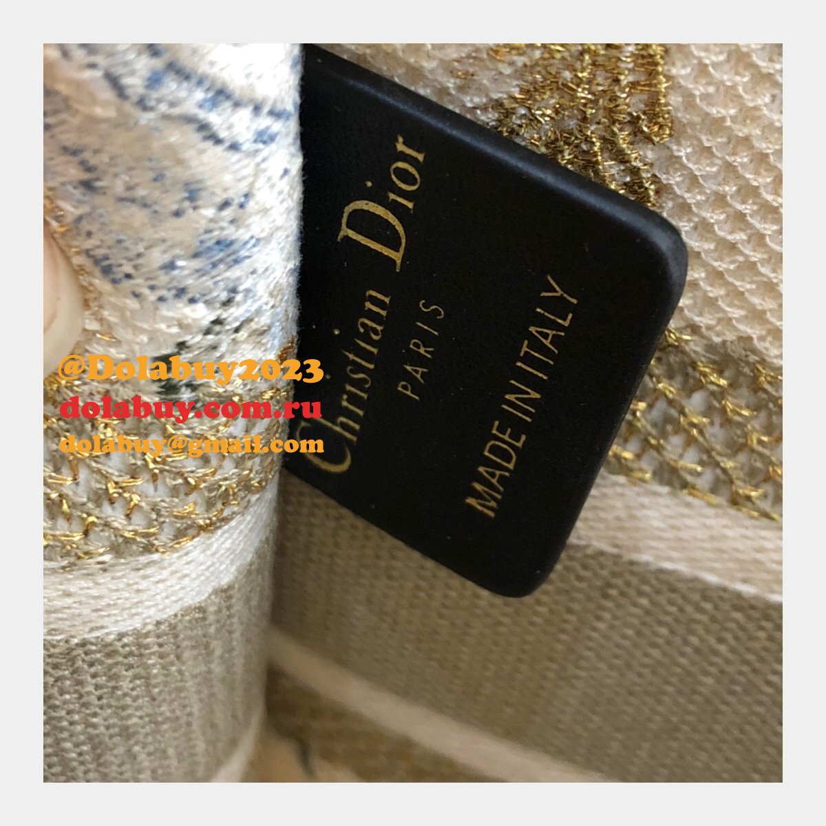 Mini Dior Book Tote Replica Oblique Embroidery