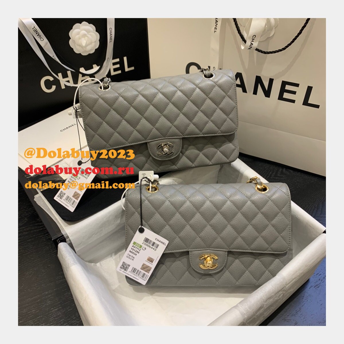 Fashion Best 2.55cm Replica Caviar Gold/Silver Bags