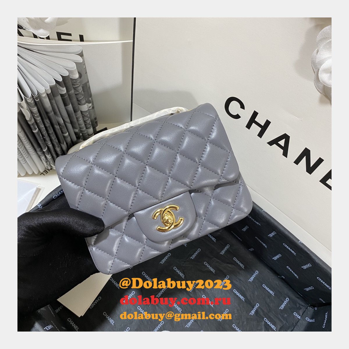 Knockoff CC Lambskin Flap Bag 17cm AS1115