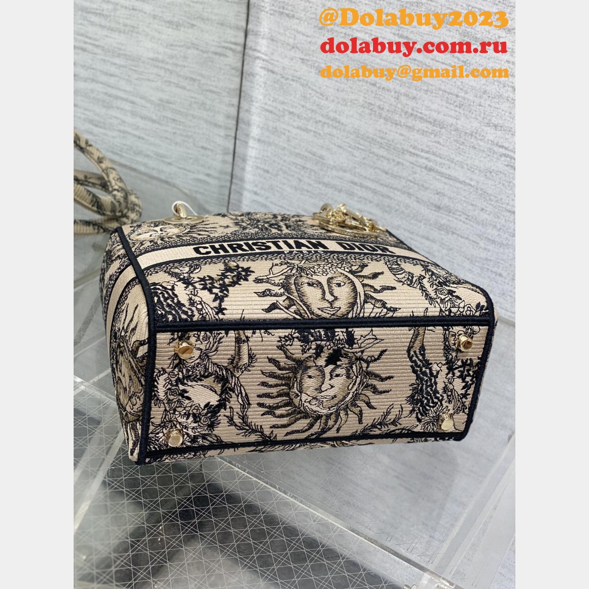 Designer Lady D-Lite Soleil Lady Dior Fake 24cm Bag